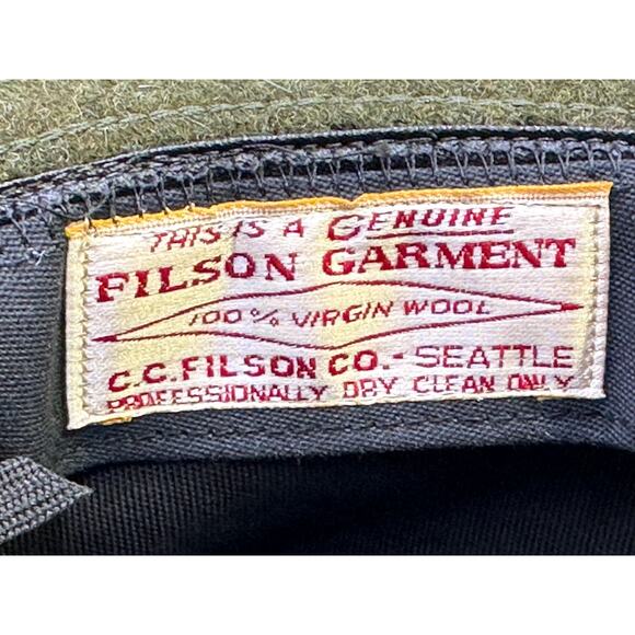Filson Forest Green Style 25 Vintage Mackinaw 100% Wool Packer Hat Size Medium - Picture 7 of 8